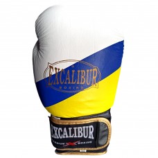 Боксерські рукавички Excalibur Ukraine Flag 14 унцій, чорний/жовтий/синій, код: 8070-03/14-IA