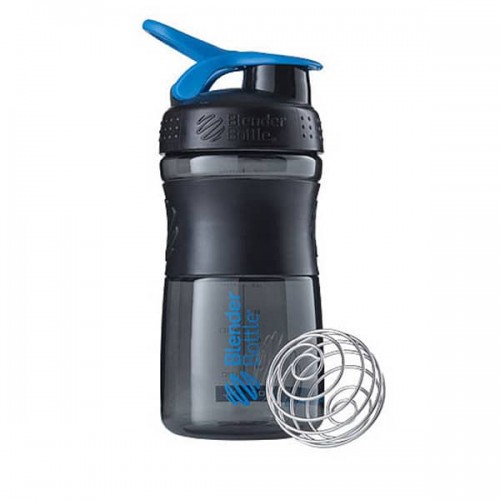 Шейкер спортивний (пляшка) BlenderBottle SportMixer 20oz/590ml Black/Cyan (Original), код: SM 20oz Black/Cyan