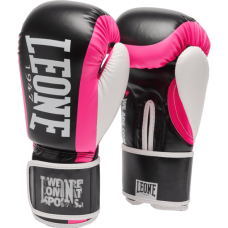 Боксерські рукавички Leone Logo Wacs Fuxia 10 унцій, чорний-фуксія, код: 500205-RX