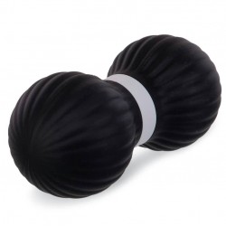 М"яч масажний подвійний для МФР та самомасажу FitGo 140х65 мм, чорний, код: FI-0728_BK М"яч масажний подвійний для МФР та самомасажу FitGo 140х65 мм, чорний, код: FI-0728_BK