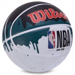 М'яч баскетбольний гумовий Wilson №7 чорний-зелений-білий, код: BA-4935_BGW-S52