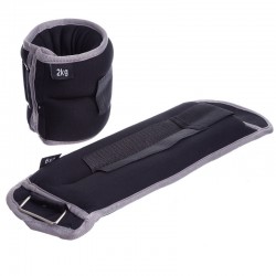 Обважнювачі-манжети для рук і ніг FitGo 2x2 кг, чорний-сірий, код: FI-1302-4_BKGR