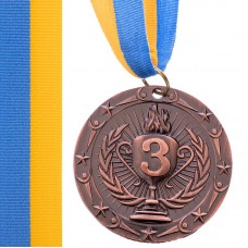 Медаль спортивна зі стрічкою PlayGame Bowl бронзова, код: C-6407_B
