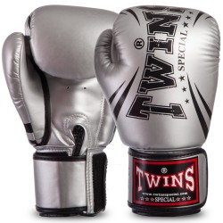 Рукавички боксерські Twins 16 унцій, срібний, код: FBGVSD3-TW6_16GR