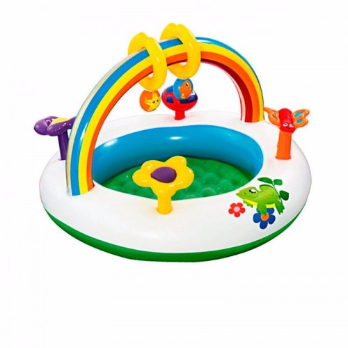 Дитячий надувний ігровий басейн-манеж Bestway Веселка 910x560 мм, код: 52239BW-IB