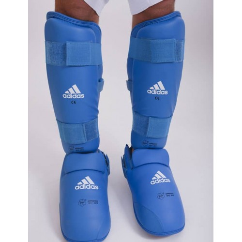 Захист гомілки та стопи Adidas з ліцензією WKF M (36-38), синій, код: 15560-665