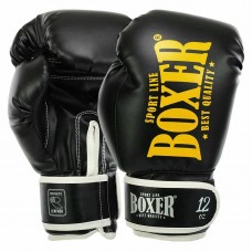 Боксерські рукавиці Boxer New 12 унцій, чорний, код: 2022-N_12BK Боксерські рукавиці Boxer New 12 унцій, чорний, код: 2022-N_12BK