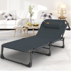 Розкладне ліжко шезлонг WCG 1930х680 мм зі смугастим полотном, код: FB-S02-IF