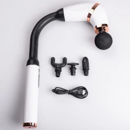 Масажер перкусійний Lugi HP-11-11W 4 насадки, білий, код: HP-11-11W-IN Масажер перкусійний Lugi HP-11-11W 4 насадки, білий, код: HP-11-11W-IN