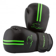 Боксерські рукавиці PowerPlay чорно-зелені, 10 унцій, код: PP_3016_10oz_Black/Green