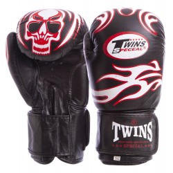 Рукавиці боксерські шкіряні Twins 12 унцій, чорний, код: MA-5436_12BK