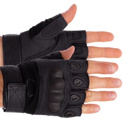 Тактичні рукавички з відкритими пальцями та посиленим протектором Oakley XL чорний, код: BC-4624_XLBK