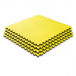 Мат татамі ластівчин хвіст WCG EVA 1000х1000х20 мм, жовто-чорний, код: W-100х2 Y/B-IF