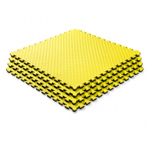 Мат татамі ластівчин хвіст WCG EVA 1000х1000х20 мм, жовто-чорний, код: W-100х2 Y/B-IF