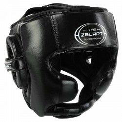 Шолом боксерський з повним захистом шкіряний Zelart M, чорний, код: BO-4017_MBK Шолом боксерський з повним захистом шкіряний Zelart M, чорний, код: BO-4017_MBK