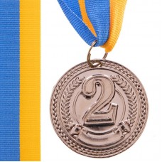 Медаль спортивна зі стрічкою PlayGame Celebrity срібна, код: C-6406_S