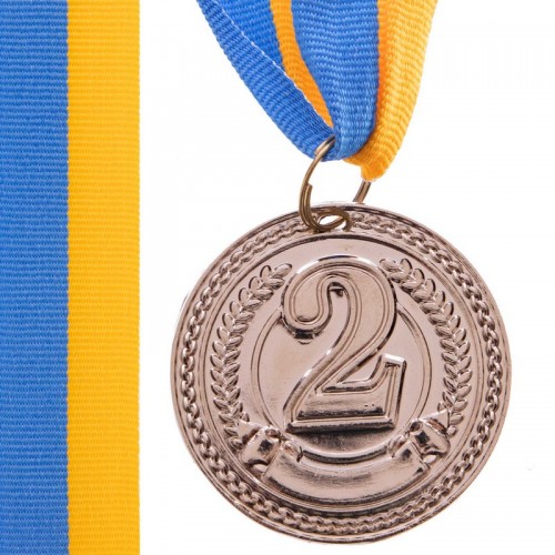 Медаль спортивна зі стрічкою PlayGame Celebrity срібна, код: C-6406_S