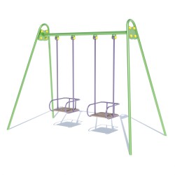 Гойдалка подвійна металева Miros 2800х1400х2100 мм, код: DIO310