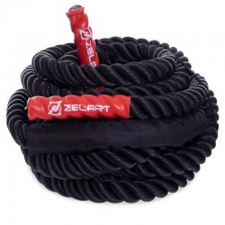 Канат для кросфіту Zelart Combat Battle Rope 12 м, чорний, код: FI-2597-12
