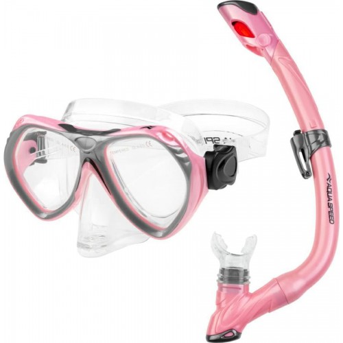 Набір маска і трубка дитячі Aqua Speed Aura + Evo рожевий, код: 5908217699480