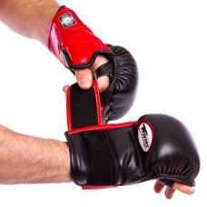 Рукавички гібридні для єдиноборств ММА Twins XL чорний-червоний, код: GGL-1_XLBKR Рукавички гібридні для єдиноборств ММА Twins XL чорний-червоний, код: GGL-1_XLBKR