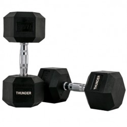 Гантель шестигранна Thunder 1х17,5 кг, код: HEXAGONAL-DUMBBELLS-17,5K-IN