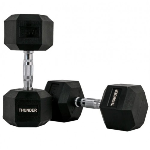 Гантель шестигранна Thunder 1х17,5 кг, код: HEXAGONAL-DUMBBELLS-17,5K-IN Гантель шестигранна Thunder 1х17,5 кг, код: HEXAGONAL-DUMBBELLS-17,5K-IN